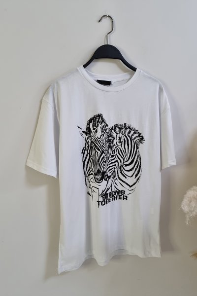 155 2960 Zebra Baskılı Tshırt