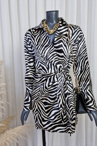 NWR 300301 Zebra desen saten elbise