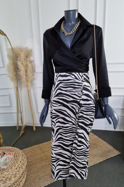 110 4707 Zebra dsn biyeli etek