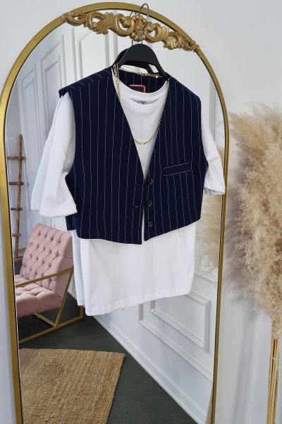 170 14140 Çizgili kısa yelek