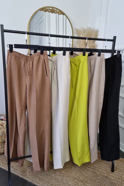 110 4825 Kemerli bağcıklı pantolon