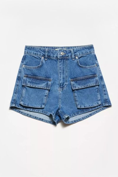 140 71312 Önü cepli jean şort
