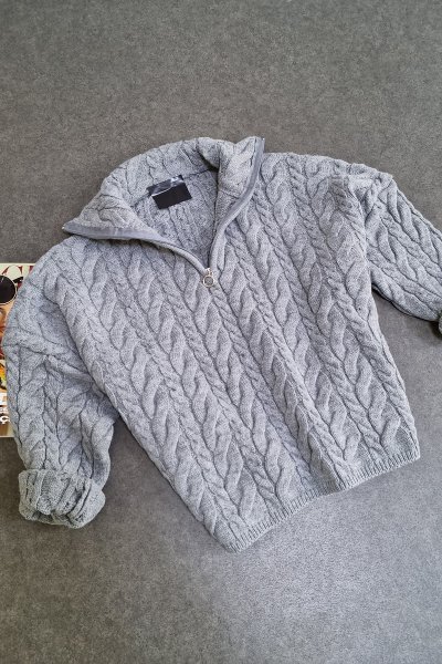 100 TK231078 ŞAÇ ÖRGÜLÜ KAZAK