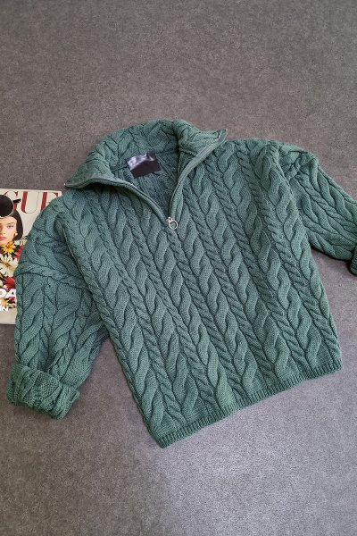 100 TK231078 ŞAÇ ÖRGÜLÜ KAZAK