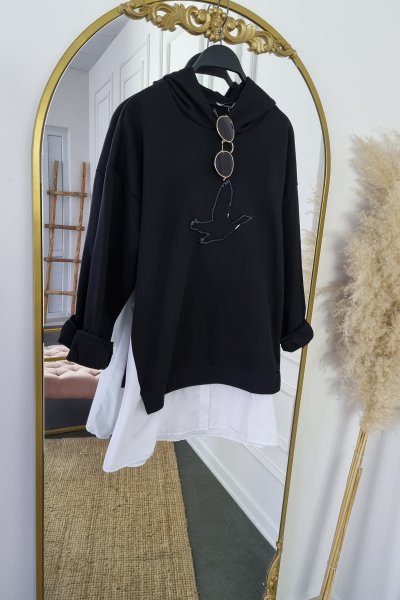 SDT GÖMLEK DETAY KAPŞONLU SWEAT