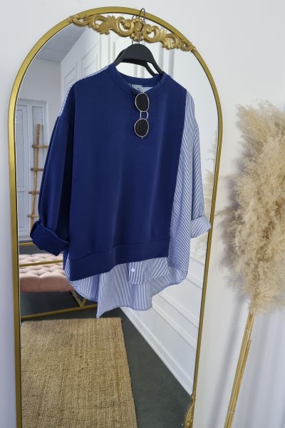 430 3088 MODAL POPLİN GARNELİ SWEAT