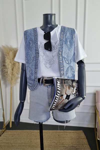 180 37307 TAŞLI JEAN YELEK