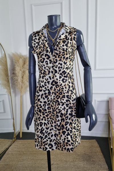 120 28853 LEOPAR DESEN ELBİSE