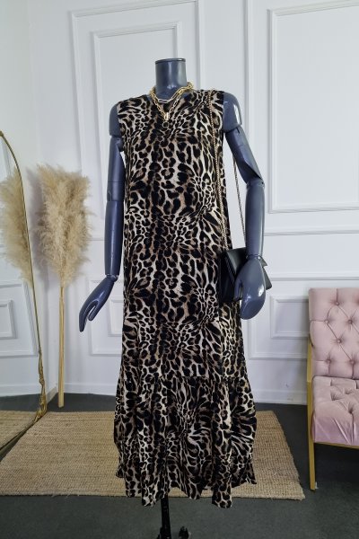 430 8134 LEOPAR DESEN ELBİSE