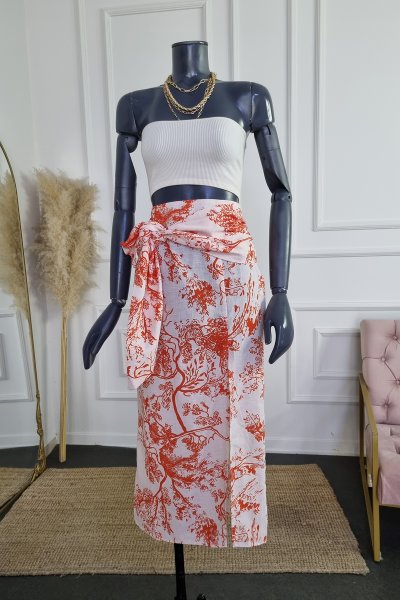 00900 03348 DÜĞÜMLÜ DERİN YIRTMAÇLI ETEK