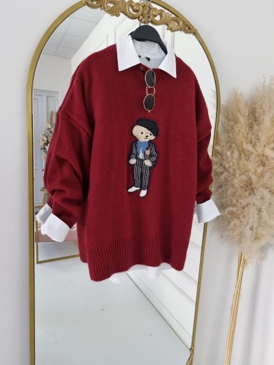 JY001 7646 AYICIK NAKIŞLI TRİKO KAZAK