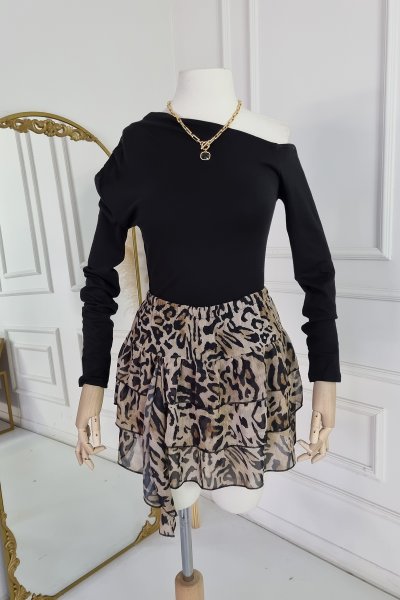 110 16130 ÇAPRAZ YAKALI UZUN KOL TSHIRT