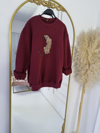 0012 8377 LEOPAR NAKIŞ SWEATSHİRT