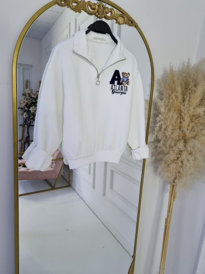 HL001 5555 FERMUAR AYICIK NAKIŞLI SWEATSHİRT