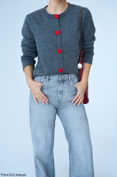 100 TH241075 KALP DÜĞMELİ HIRKA