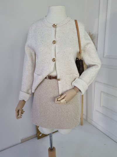 140 60395 Pullu Simli Hırka