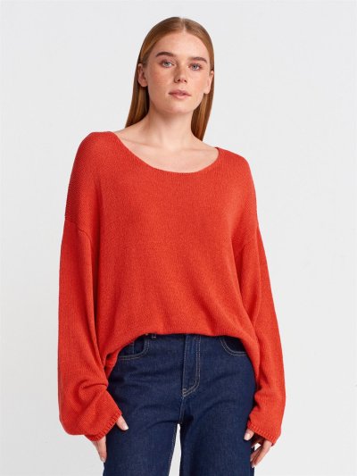 140 10706 OVAL YAKA YUMUŞAK DOKULU TRİKO KAZAK