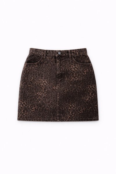 430 0247 GABARDİN LEOPAR ETEK