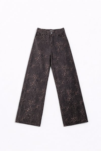 430 0248 GABARDİN LEOPAR PANTOLON