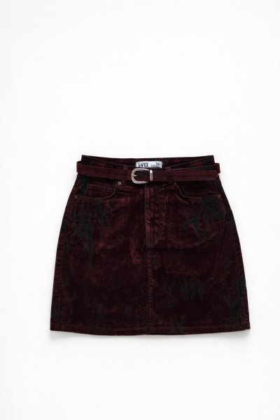 110 938 BURGUNDY MİNİ SKIRT