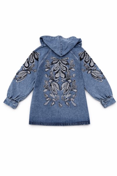 AS001 367 PULLU KAPŞONLU JEAN CEKET