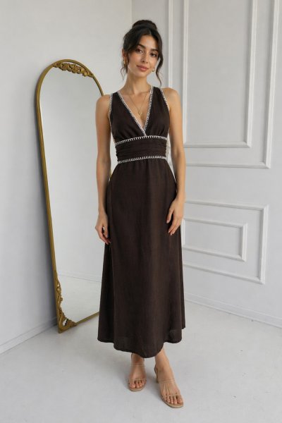 170 01915 Boyundan Bağlamalı Elbise